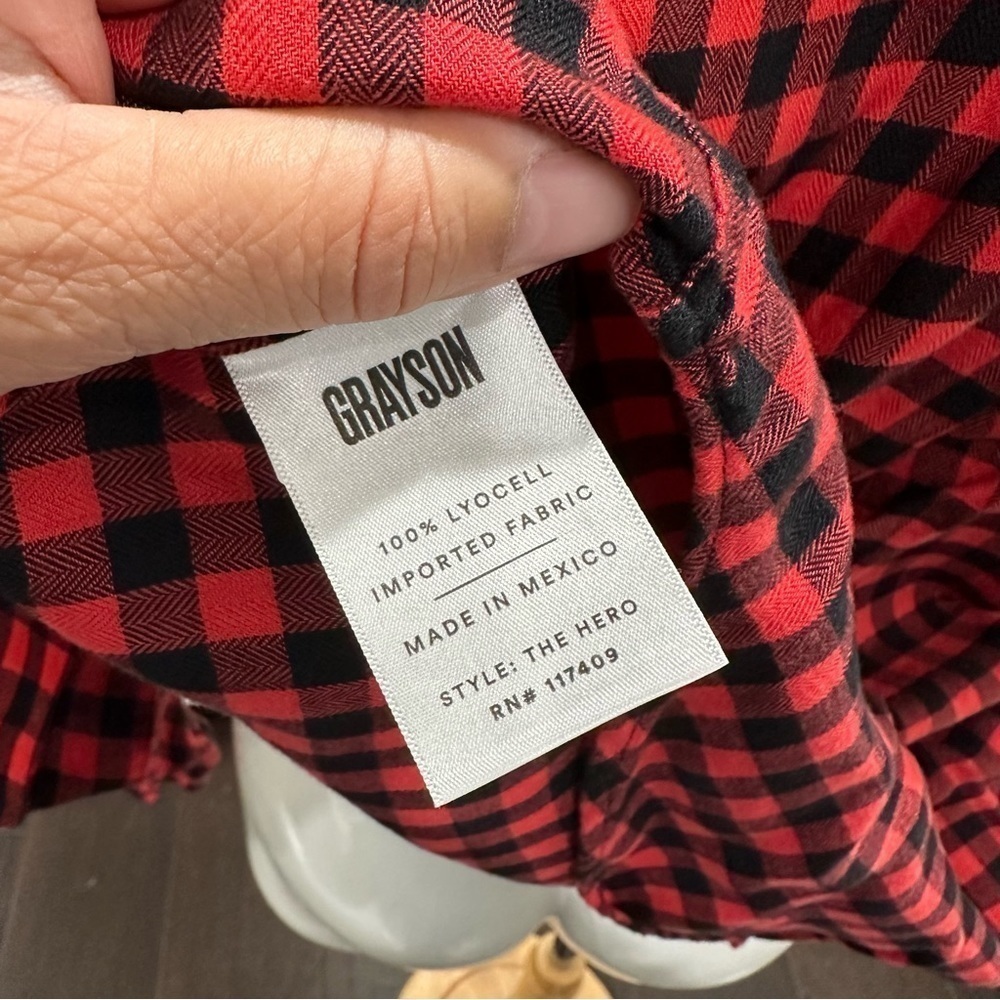 Grayson Relaxed Fit The Hero Buffalo Plaid Button Down Shirt Small - Picture 6 of 7